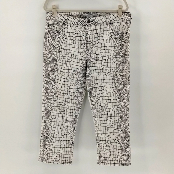 Liverpool Jeans Company cropped ankle pants size 14 crocodile print stretch - Picture 1 of 11